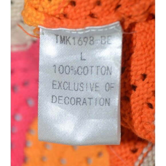 Cute THML Halter Top Sweater Color Block Crochet Ladies Size L Boho Festival - Picture 9 of 10